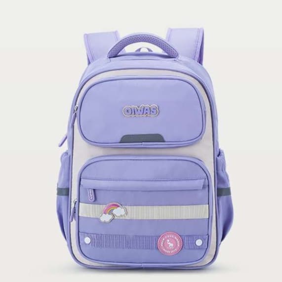 子どもリュック 虹色リボンのカジュアル学童バッグ