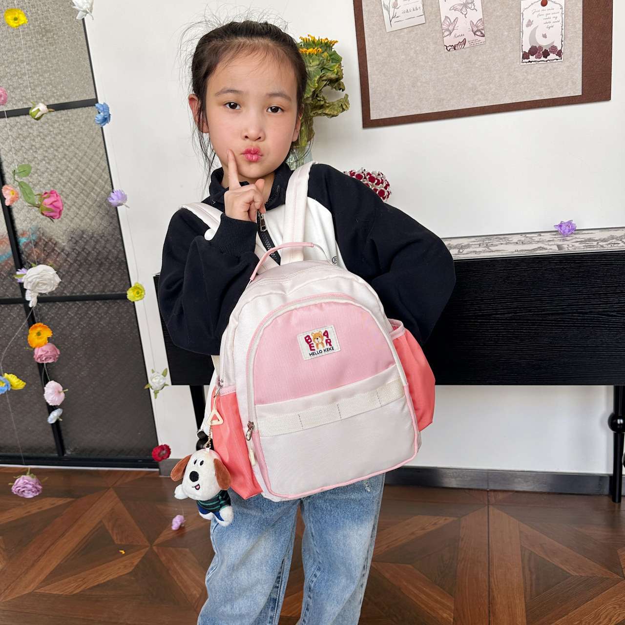 子どもリュック　かわいい動物刺繍入りキッズリュック