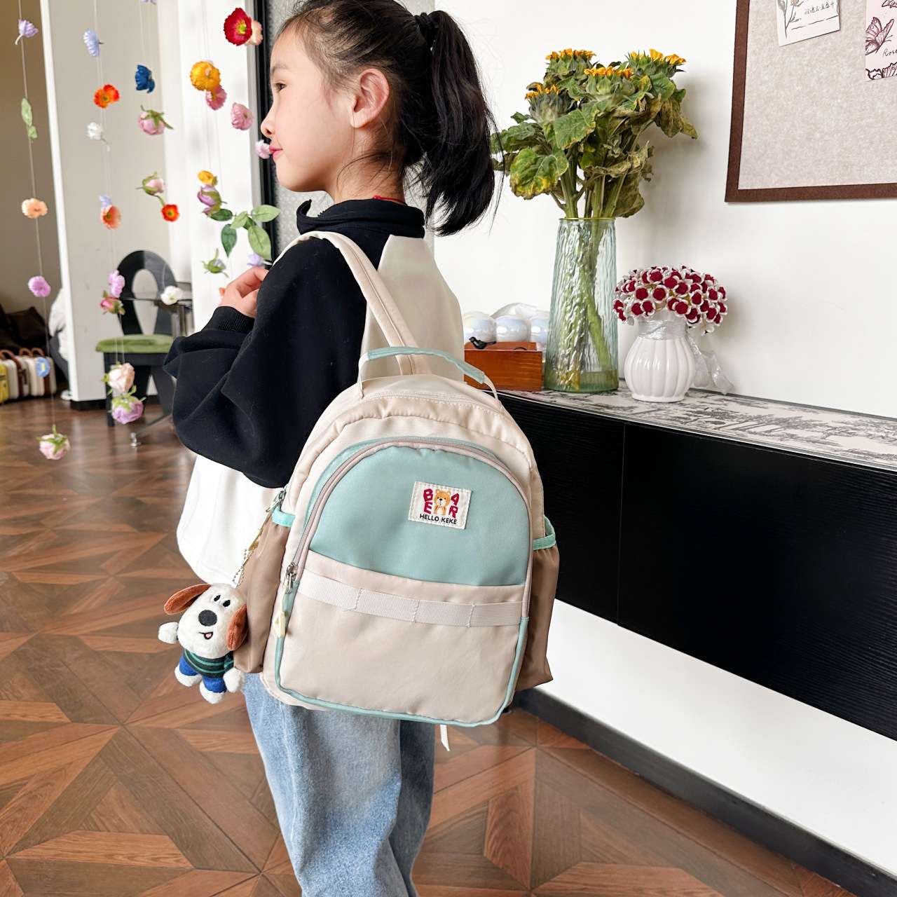 子どもリュック　かわいい動物刺繍入りキッズリュック